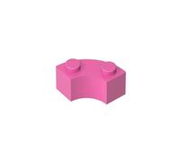 GDS-799 - Maccheroni ad angolo tondo 5,1 x 5,1 cm, con tacca e fondo rinforzato, 50 pezzi, compatibile con Lego 85080 3063, per grandi marche di mattoni, colore: Rosa scuro 221