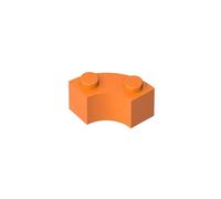GDS-799 - Maccheroni ad angolo tondo 5,1 x 5,1 cm, con tacca e fondo rinforzato, 50 pezzi, compatibile con Lego 85080 3063, per grandi marche di mattoni, colore: Arancione 106