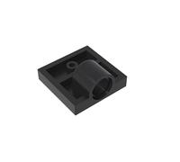 GDS-848 - Piastra speciale 2 x 2 con 1 foro per perno (nervatura inferiore completa), 10 pezzi, compatibile con Lego 2444 10247, componenti MOC per grandi marchi di mattoni, colore: Nero 26