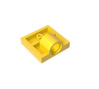 GDS-848 - Piastra speciale 2 x 2 con 1 foro per perno (nervatura inferiore completa), 10 pezzi, compatibile con Lego 2444 10247, componenti MOC per mattoni grandi, colore: Giallo 24