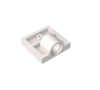 GDS-848 - Piastra speciale 2 x 2 con 1 foro per perno (nervatura inferiore completa), 10 pezzi, compatibile con Lego 2444 10247, componenti MOC per grandi marchi di mattoni, colore: Bianco 1