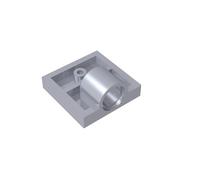 GDS-848 - Piastra speciale 2 x 2 con 1 foro per perno (nervatura inferiore completa), 10 pezzi, compatibile con Lego 2444 10247, componenti MOC per grandi marchi di mattoni, colore: argento piatto 315