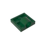 GDS-848 - Piastra speciale 2 x 2 con 1 foro per perno (nervatura inferiore completa), 10 pezzi, compatibile con Lego 2444 10247, componenti MOC per mattoni grandi, colore: verde scuro 141