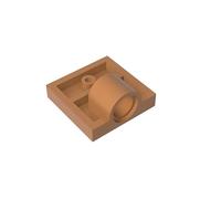 GDS-848 - Piastra speciale 2 x 2 con 1 foro per perno (nervatura inferiore completa), 10 pezzi, compatibile con Lego 2444 10247, componenti MOC per mattoni grandi, colore: carne media scura 312