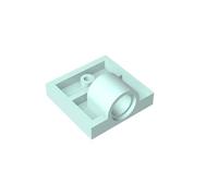 GDS-848 - Piastra speciale 2 x 2 con 1 foro per perno (nervatura inferiore completa), 10 pezzi, compatibile con Lego 2444 10247, componenti MOC per grandi marchi di mattoni, colore: Aqua 323 chiaro