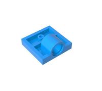 GDS-848 - Piastra speciale 2 x 2 con 1 foro per perno (nervatura inferiore completa), 10 pezzi, compatibile con Lego 2444 10247, componenti MOC per mattoni grandi, colore: blu scuro 321