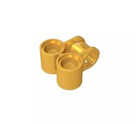 GDS-927 Technic - Connettore per asse e pin, verticale, doppio, 50 pezzi, compatibile con Lego 32291, parti fai da te e componenti MOC per mattoni grandi, colore: Oro lucido 0