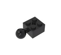 GDS-976 Mattoncino Tecnico Modificato 2x2 con Sfera e Foro di Assale, con 6 Fori nella Sfera 50 Pezzi compatibile con Lego Componenti MOC di Grandi Marche di Mattoncini Colore:Noir 26