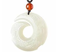 GDSCSKKS Hetian Jade - Collana con ciondolo portafortuna in giada, unisex, gioiello Feng Shui cinese per uomini e donne, viene fornito con una bella scatola, adatta come regalo, 43mm, Agata