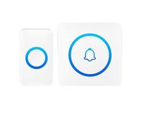 gdsDEs Campanello for casa intelligente Campanello di sicurezza wireless Campanello for porta esterno impermeabile IP65 60 brani Kit suoneria regolabile a 5 volumi(1Button 1Bell-White)