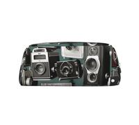 GDSHJKLW 1 astuccio in pelle retrò per penne e matite, grande capacità, con cerniera, per donne e uomini, da viaggio, impermeabile, per cosmetici, portamonete, Argento, One Size