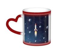 GDSHJKLW 11 once tazze da caffè in ceramica cambia colore tazza personalizzata novità tazza da caffè tazza da tè razzo nello spazio tazze da caffè fresche per uomini donne regalo divertente