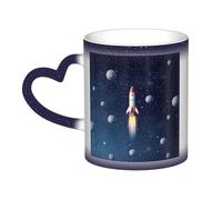 GDSHJKLW 11 once tazze da caffè in ceramica cambia colore tazza personalizzata novità tazza da caffè tazza da tè razzo nello spazio tazze da caffè fresche per uomini donne regalo divertente