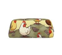 GDSHJKLW A Brood Of Chickens, astuccio in pelle di grande capacità, con cerniera, per donne e uomini, borsa da toeletta da viaggio, borsa per cosmetici impermeabile, portamonete con apertura ampia