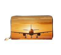 GDSHJKLW Aereo Aereo Al Tramonto Donne Portafogli In Pelle Zip Intorno Frizione Borse Impermeabile Porta Carte Di Credito Con Porta Telefono Signore Portamonete Da Viaggio