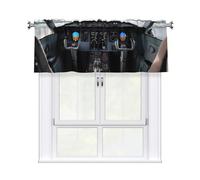 GDSHJKLW Airplane Cockpit1 - Tende mantovane per cucina, 137 x 45 cm, con tasca per asta, piccole finestre, mantovane corte, per cucina, bagno, casa colonica, soggiorno
