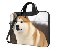 GDSHJKLW Akita, borsa a tracolla per computer portatile, unisex, impermeabile, con tracolla, Nero, 13 inch