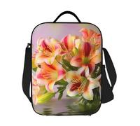 GDSHJKLW Alstroemeria - Borsa termica per il pranzo, riutilizzabile, a prova di perdite, con tracolla regolabile, per ufficio, lavoro, viaggi, picnic, campeggio