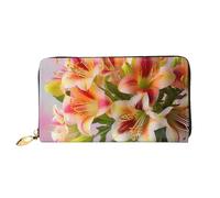 GDSHJKLW Alstroemeria - Portafogli da donna in pelle con cerniera intorno, pochette impermeabile porta carte di credito con porta telefono, portamonete da viaggio