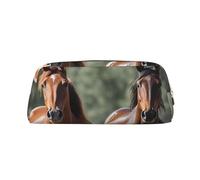 GDSHJKLW Animales Horses - Astuccio in pelle per matite, grande capacità, con cerniera, per donne, uomini, articoli da toeletta da viaggio, borsa per cosmetici, impermeabile, portamonete, Oro, Taglia