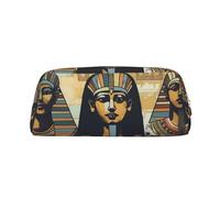 GDSHJKLW Antico Egitto Tribe Series Astuccio in pelle di grande capacità, astuccio per penne, borsa per trucco con cerniera, per donne e uomini, borsa da toilette da viaggio impermeabile, borsa per