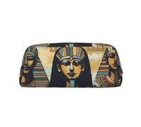 GDSHJKLW Antico Egitto Tribe Series Astuccio in pelle di grande capacità, astuccio per penne, borsa per trucco con cerniera, per donne e uomini, borsa da toilette da viaggio impermeabile, borsa per