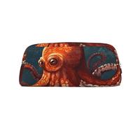 GDSHJKLW Astuccio in pelle a forma di polpo animale, astuccio per penne di grande capacità, borsa per il trucco con cerniera, per donne e uomini, borsa da toeletta da viaggio impermeabile, borsa per
