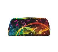 GDSHJKLW Astuccio in pelle colorata con note musicali, grande capacità, astuccio per penne, borsa per trucco con cerniera, per donne e uomini, borsa da toilette da viaggio impermeabile, borsa per