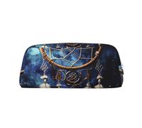 GDSHJKLW Astuccio in pelle con acchiappasogni, grande capacità, con cerniera, per donne e uomini, trousse da viaggio per cosmetici, impermeabile, portamonete, Argento, Taglia unica