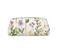 GDSHJKLW Astuccio in pelle con acquerelli e fiori, grande capacità, con cerniera, per donne, uomini, articoli da toeletta da viaggio, borsa per cosmetici impermeabile, portamonete con apertura ampia