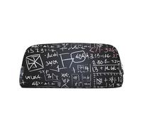 GDSHJKLW Astuccio in pelle con formula matematica, grande capacità, borsa per il trucco con cerniera, per donne e uomini, borsa da toeletta da viaggio impermeabile, borsa per cosmetici ampia aperta