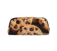 GDSHJKLW Astuccio in pelle con gocce di cioccolato e biscotti di grande capacità, astuccio per penne con cerniera, borsa per trucco per donne e uomini, borsa da toeletta da viaggio impermeabile, borsa