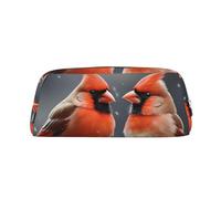 GDSHJKLW Astuccio in pelle con grazioso uccello cardinale, grande capacità, borsa per il trucco con cerniera, per donne e uomini, borsa da toilette da viaggio, borsa per cosmetici impermeabile