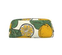GDSHJKLW Astuccio in pelle con motivo a frutta e limone, grande capacità, borsa per il trucco con cerniera, per donne e uomini, borsa da toilette da viaggio, borsa per cosmetici impermeabile