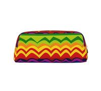 GDSHJKLW Astuccio in pelle con motivo arcobaleno Gay Pride 1, grande capacità, astuccio per penne, borsa per trucchi con cerniera, per donne e uomini, borsa da toeletta da viaggio impermeabile, borsa