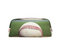 GDSHJKLW Astuccio in pelle con motivo baseball, grande capacità, astuccio per trucchi con cerniera, per donne e uomini, borsa da toeletta da viaggio impermeabile, borsa per cosmetici ampia aperta