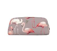 GDSHJKLW Astuccio in pelle con motivo fenicottero rosa, grande capacità, borsa per il trucco con cerniera, per donne e uomini, borsa da toeletta da viaggio impermeabile, borsa per cosmetici ampia