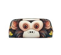 GDSHJKLW Astuccio in pelle con motivo scimmia, grande capacità, borsa per il trucco con cerniera, per donne e uomini, borsa da toeletta da viaggio impermeabile, borsa per cosmetici ampia aperta