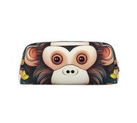 GDSHJKLW Astuccio in pelle con motivo scimmia, grande capacità, borsa per il trucco con cerniera, per donne e uomini, borsa da toeletta da viaggio impermeabile, borsa per cosmetici ampia aperta