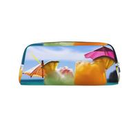 GDSHJKLW Astuccio in pelle con motivo tropicale per bevande e bevande, grande capacità, con cerniera, per donne e uomini, borsa da toeletta da viaggio, borsa per cosmetici impermeabile, portamonete