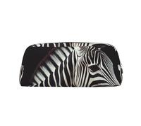 GDSHJKLW Astuccio in pelle con motivo zebrato animale, grande capacità, borsa per il trucco con cerniera, per donne e uomini, borsa da toeletta da viaggio impermeabile, borsa per cosmetici ampia