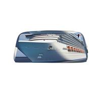 GDSHJKLW Astuccio in pelle con nave da crociera, astuccio per penne di grande capacità, borsa per il trucco con cerniera per donne e uomini, trousse da viaggio impermeabile per cosmetici, portamonete