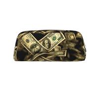 GDSHJKLW Astuccio in pelle con simbolo del dollaro, grande capacità, astuccio per penne, borsa per il trucco con cerniera, borsa per trucco per donne e uomini, borsa da toilette da viaggio