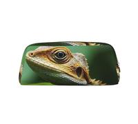 GDSHJKLW Astuccio in pelle di lucertola animale, astuccio per penne di grande capacità, borsa per il trucco con cerniera, per donne e uomini, borsa da toeletta da viaggio impermeabile, borsa per