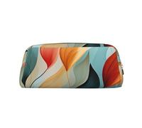 GDSHJKLW Astuccio in pelle stile moderno della metà del secolo, astuccio per penne di grande capacità, borsa per il trucco con cerniera per donne e uomini, borsa da toeletta da viaggio impermeabile