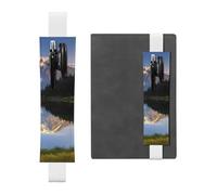 GDSHJKLW Astuccio portamatite rimovibile in pelle sintetica con fascia elastica, motivo: montagne e laghi