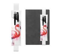 GDSHJKLW Astuccio portamatite rimovibile in pelle sintetica con fascia elastica rosa fenicottero rosa acquerello