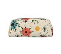 GDSHJKLW Atomic Stars - Astuccio in pelle con motivo retrò e stelle, grande capacità, astuccio per penne, trousse con cerniera, per donne, uomini, articoli da toeletta da viaggio, borsa per cosmetici