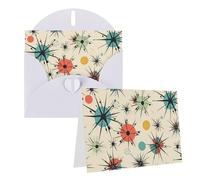 GDSHJKLW Atomic Stars - Biglietto di auguri con buste, 10,2 x 15,2 cm, biglietti di ringraziamento, biglietti per tutte le occasioni, per Natale, vacanze, compleanno, laurea, anniversari
