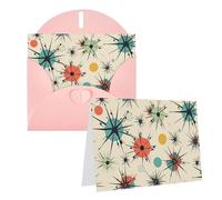 GDSHJKLW Atomic Stars - Biglietto di auguri con buste, 10,2 x 15,2 cm, biglietti di ringraziamento, biglietti per tutte le occasioni, rosa, per Natale, vacanze, compleanno, laurea, anniversari